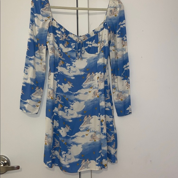 RARE Taylor Swift Reformation Blue White Cielo Print Dress 8 NWOT - Picture 2 of 11